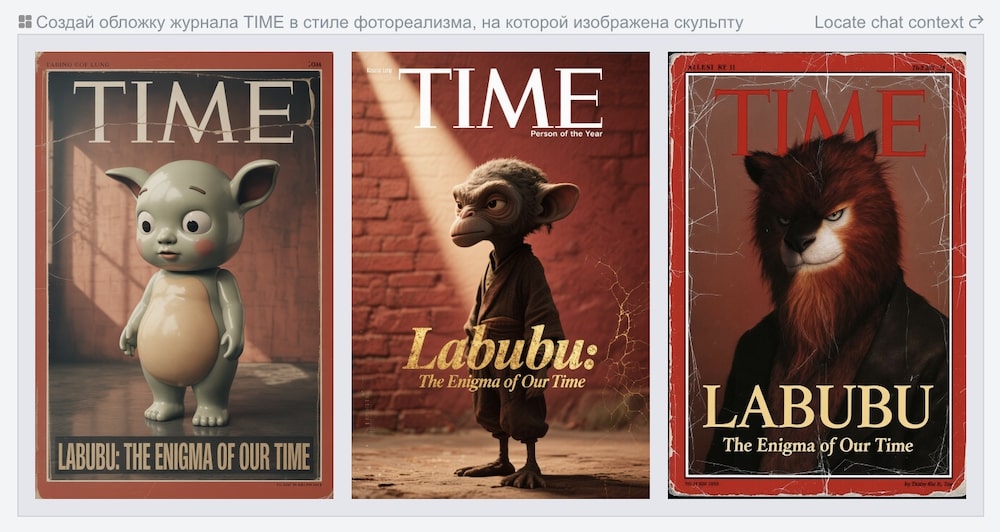 Обложка журнала TIME с Лабубу